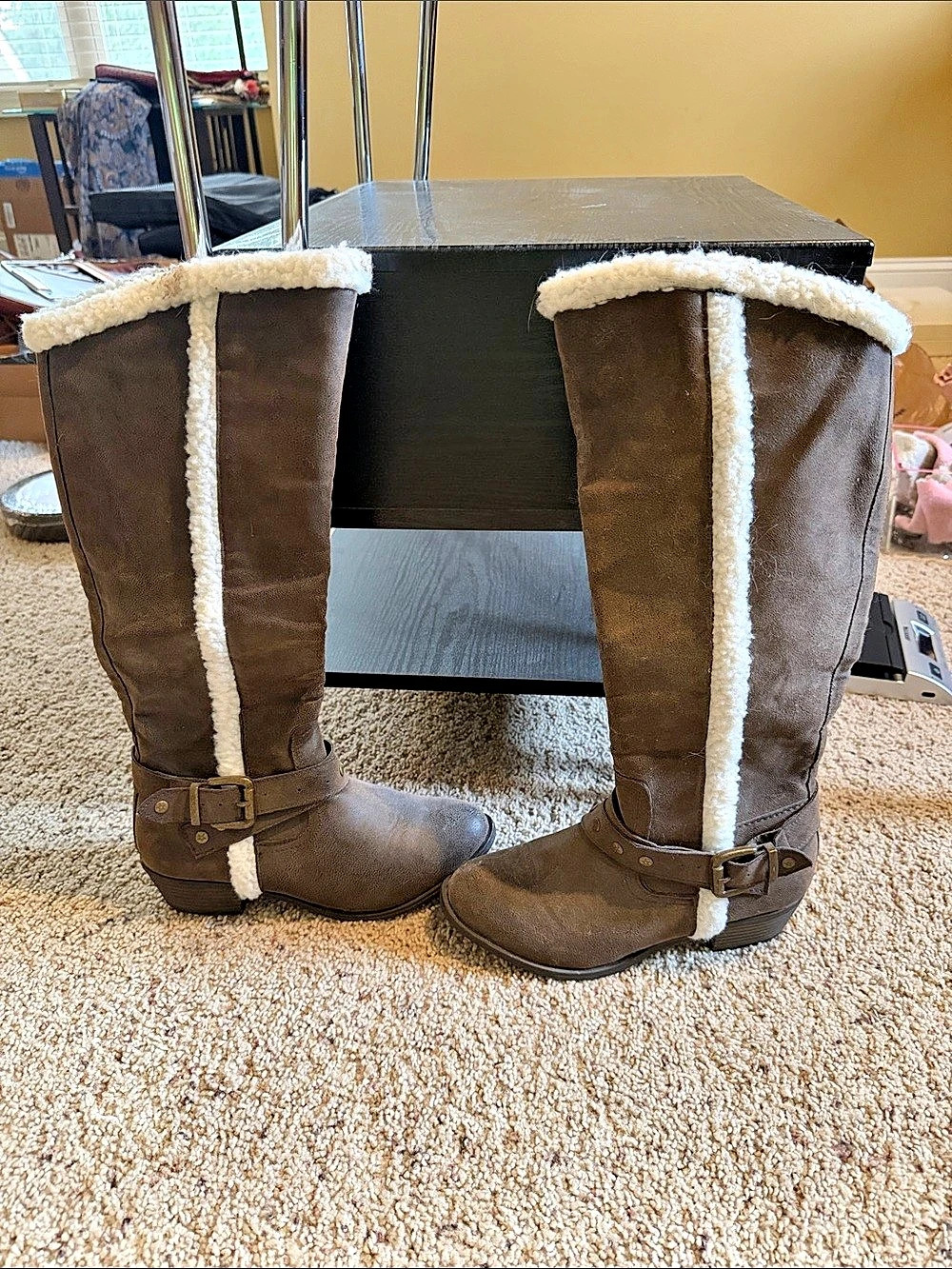 Pierre Dumas 8.5 M tall winter boots Tall Faux Fur Winter Boots US 8 1/2 M Brown